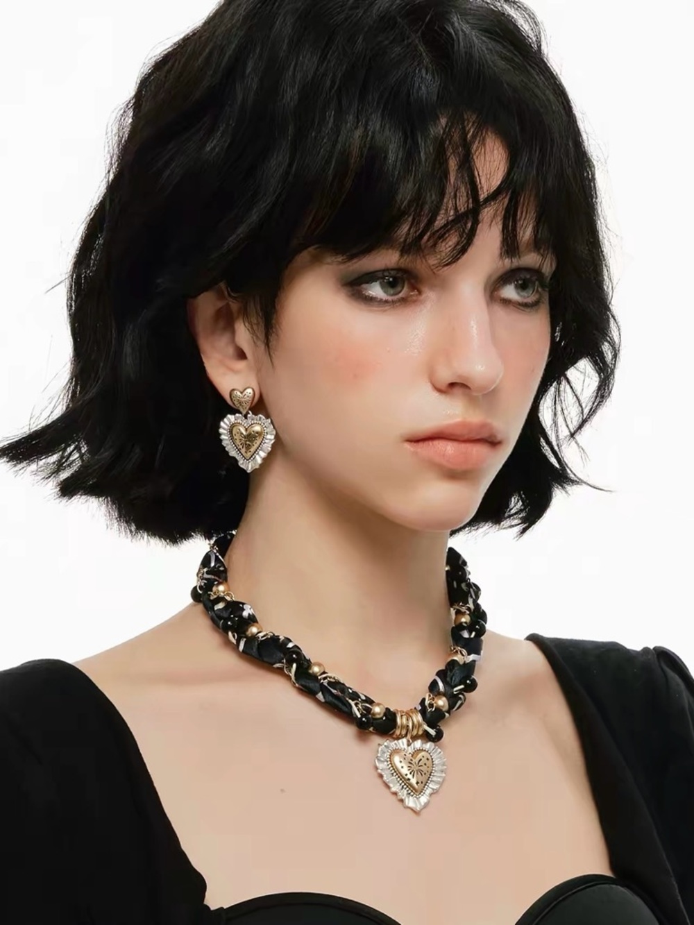 Smoked Heart Pendant Necklace